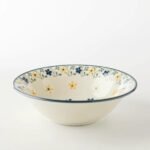 波蘭風美濃燒碗 14.5cm- 白+黃色款側面